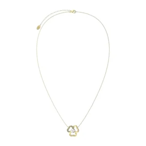 High Class 14K Gold Plated Necklace with Real Pearl and Zirconia Diamond Flowers Pendant Necklace for Women