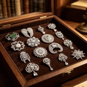 High End Alloy Children’s Brooch Anti Exposure Corsage Pin Flower Design Lapel Clip Clothing Accessory