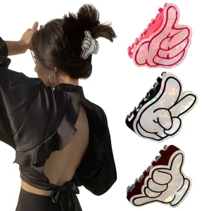 High-End Creative Personality Cute Versatile Color Rock Hip Acrylic Medium Hair Claw Interesting Fashion Accessory