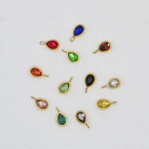 High End Light Luxury Stainless Steel Zircon Pendant Accessories Birthstone Jewelry Pendants Charms