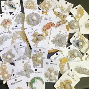High End Luxury Paved Zirconia Random Designs Beautiful Fashionable Exaggerated Women’s Brooches