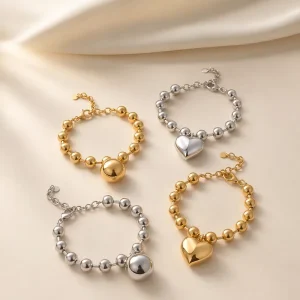 High End Stainless Steel Charm Bracelet Niche Design Handmade Finish 18K Gold Plated for Women’s Jewelry Accessories