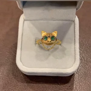 High End Women’s Fashion Ring New Style Retro Cute Kitten Shaped Individualistic and Romantic Exquisite and Luxurious