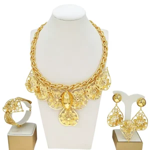 High Fashion Brazilian Gold Jewelry Set for Wedding Party African Women Accessories