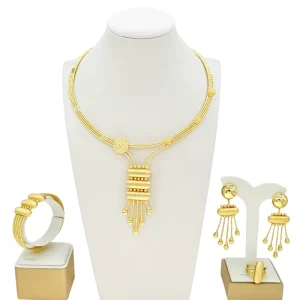 High Fashion Dubai Gold Jewelry Set for Wedding Party Women Accessories