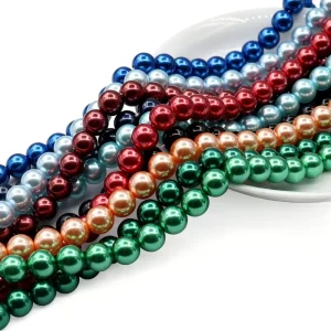 High Luster 8mm Round Pearls 16 Inch Strand Inspired Colors Customizable Beads for Jewelry Making