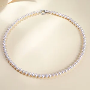High Quality 4A White Round Freshwater Pearl Necklace 2 12mm Full Strand 925 Sterling Silver Strong Gloss Luxury Wedding Gift