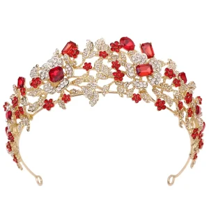 High Quality Beauty Pageant Flower Crown Bridal Hair Accessories Crystal Wedding Tiara Crown for Woman Headband