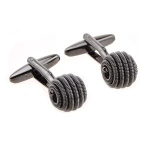 High Quality Black Gun Metal Knot Cuff Links Fashionable Custom Mens Suit Shirt Jewelry for Business & Wedding