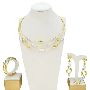 High Quality Brazilian Gold Necklace Jewelry Set for Wedding Party African Women Accessories