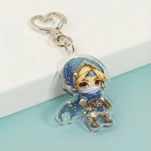 High Quality Clear Anime Acrylic Amulet Key Epoxy Glitter Carabiner Custom Promotional Keychain