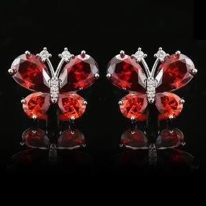 High Quality Copper Cufflinks for Men Women Butterfly Zircon Cufflink Diamond Cufflinks Parties Fashion Jewelry for Wedding Gift