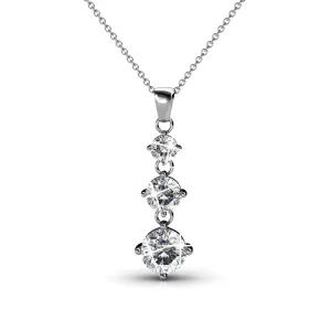 High Quality Crystal Charm Fashion Necklace Elegance Simple Design Crystal Pendant Necklaces for Women Festive Party Gift