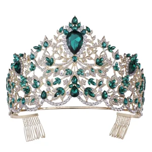 High Quality Crystal Rhinestone Gold Silver Plated Head Accessories Tiaras for Women Wedding Pageant Miss Universe Crown