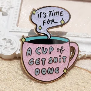 High Quality Custom Gold Plating Cartoon Design Custom Metal Pin Badge Printed Hard Enamel Pin Custom Lapel Pins With Glitter