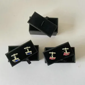 High Quality Custom Logo Men’s Tie Clip & Cufflink Packaging Boxes Handmade Black Jewelry Gift Box