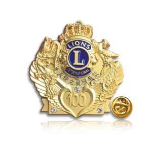 High Quality Custom Metal Lapel Pin Logo Personality Lion Club Brooch Badge Hat Pins