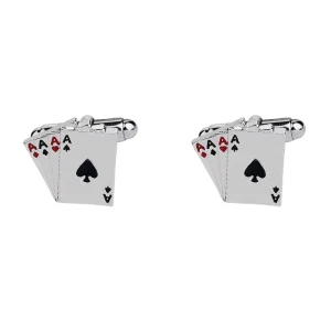 High Quality Custom Personalized Men’s Cuff Links Lot Stock Popular Playing Cards Game Alloy Male Cufflinks