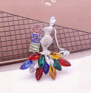 High Quality Custom Rhinestone OES Order of the Eastern Star Brooch Pin for Women’s Dress Decoration Chest Ornament