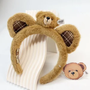 High Quality Customizable Hair Accessories Plush Hair Accessories Cute Teddy Bear Plush Headband