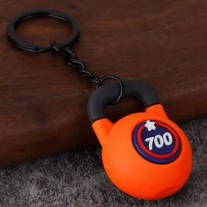 High Quality Eco Friendly PVC Kettlebell Keychains for Fitness Promotional Toys