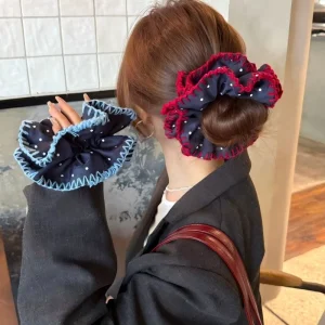 High Quality European and American Large Size Scrunchies Fashion Elegant Hair Accessories Rubber Band for Women