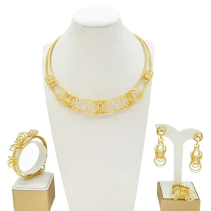High Quality Fashion Dubai Style Necklace Jewelry Set for Wedding Party African Women Accessories