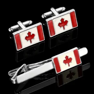 High Quality Flag Custom Bulk Flag Lapel Pin Badge Cufflinks and Tie Clips Gift Set for Men