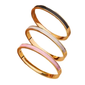 High Quality Gold Plated Stainless Steel Women’s Fashion Bracelets Elegant Bangles for Gift Giving