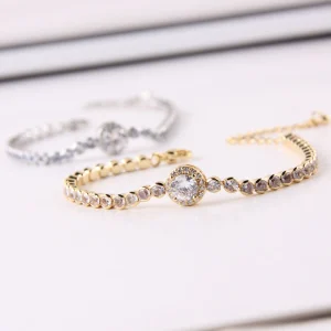High Quality Gold Sliver Plated Classic Fashion Sample Zircon Bracelets for Women