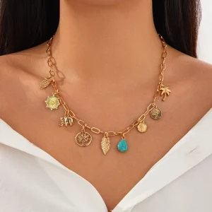 High Quality Imitation Pearl Tassel Necklace Alloy Starfish Shell Clavicle Necklace for Woman Fashion Collarbone Chain