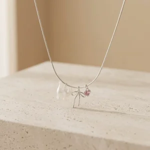 High Quality Kitty Cat Heart Zircon Charm Fashion Jewelry Silver Necklaces Fashion Chains Necklaces Pendant Online Shopping