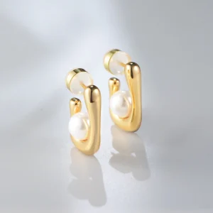 High Quality Most Popular Modern Simple Design Style Woman Fashion Baroque Jewellery Pearls Earring