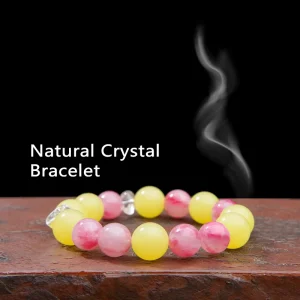High Quality Natural Crystal Handmade Beaded Bracelet Classic Niche Original Design Silver Charm Inlay Butterfly Fashion