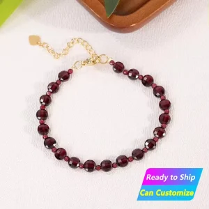 High Quality Natural Garnet Bracelet Natural Crystal Bracelet Fashion Unisex Jewelry Accessories Bracelet