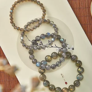 High Quality Natural Rainbow Moonstone Labradorite Stone Bracelet Loose Beads Fashion Jewelry for Men and Women