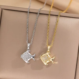 High Quality Stainless Steel 18k Gold Heart Butterfly Clover Pendant Necklace Earring Wedding Luxury Fashion Jewelry Sets