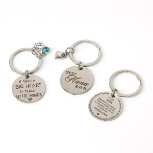 High Quality Stainless Steel Wristlet Keychain Promotional Membership Keychain Charms With Customized Logo
