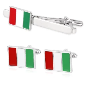 High Quality Stylish Vintage Flag logo Soft Hard Enamel Tie Clip and Cufflinks for Men