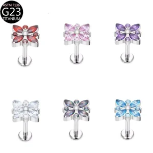 High Quality Titanium Zircon Body Stud Jewelry for Nose Piercing