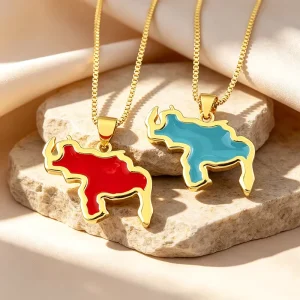 High Quality Venezuela Map Pendant 4 Colors Oil Droplet Necklace Charm Jewelry Accessories Women Men Fashion Gift
