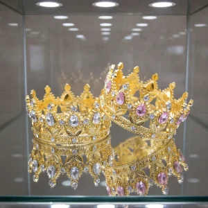 High Value Cake Decoration Crown Children’s Hair Accessory Rhinestone Baroque Crown Mini Crystal Tiara Gift Crown