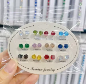 High end 6mm Zircon Earring Set European Style N265115