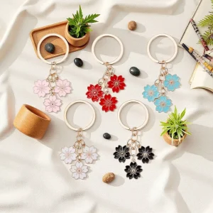 High-end Fashion Cherry Blossom Pendant Keychain with Personalized Digital Photo Charm