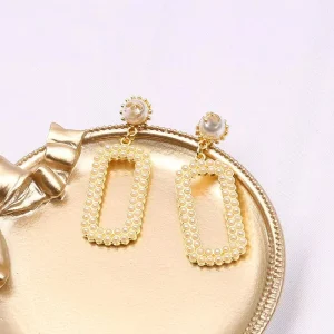High-end Luxury Designer Drop Earrings with Crystal and Rhinestone in Brass for Women