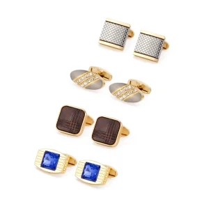 High-end Men’s Gold-plated Cufflinks Fashion Cuff Sapphire Light Luxury Cufflink Suit High-grade Accessories