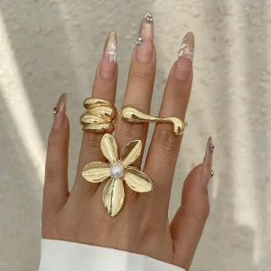 High end New Unique Women Fashion Alloy Rings Girl Finger Accessories Statement Jewelry Party Daily