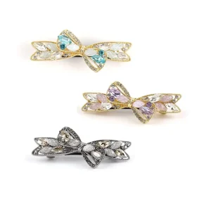 High end Women Hair Accessories Fashion Girls Ponytail Half Tie Hairpin Colorful Rhinestone Spring Hair Clips