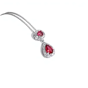 High end Zircon Cut Water Drop Pendant Necklace Copper Clavicle Chain Women’s Fashion