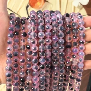 High grade Natural Powder Opaque Amethyst Crystal Rhinestone Handcrafted Ball Bracelet Semi finished Accessories